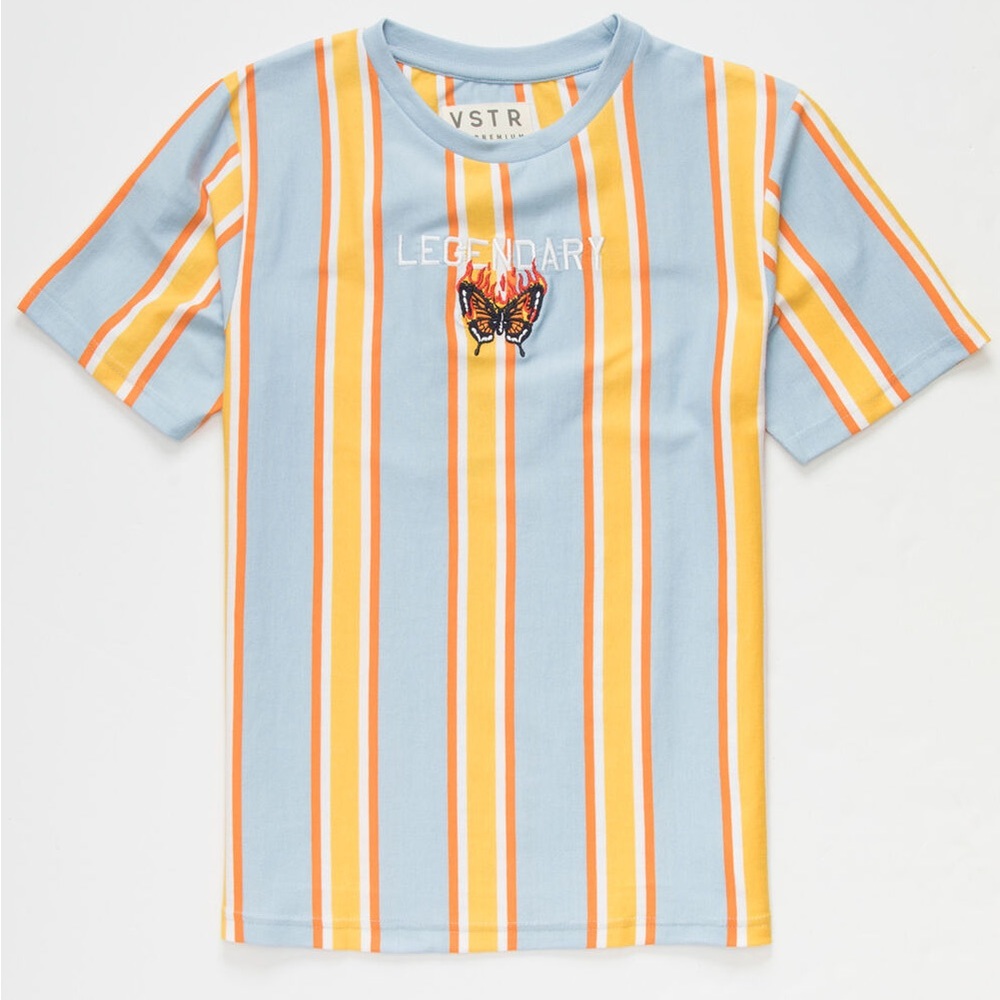 VSTR Striped Short Sleeve T-Shirt Size Large